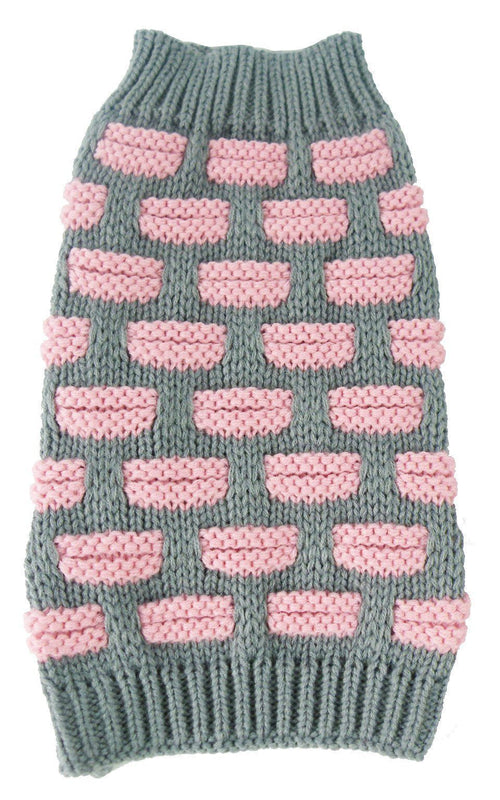 Pet Life ® Fashion Weaved Heavy Knit Designer Ribbed Turtle Neck Dog Sweater