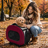 Pet Life ® 'Final Destination' Airline Approved 2-in-1 Tough-Shell Wheeled Collapsible Travel Fashion Pet Dog Carrier Crate