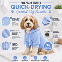 Pet Life ® French Terry Ultra-Soft Quick-Drying Hooded Dog Sweater