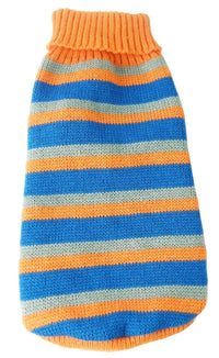 Pet Life ® Heavy Cable Knitted Striped Fashion Designer Polo Dog Sweater