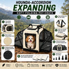Pet Life ®  'Hounda Accordion' Metal Framed Soft-Folding Collapsible Dual-Sided Expandable Pet Dog Crate