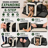 Pet Life ®  'Hounda Accordion' Metal Framed Soft-Folding Collapsible Dual-Sided Expandable Pet Dog Crate