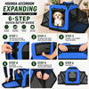 Pet Life ®  'Hounda Accordion' Metal Framed Soft-Folding Collapsible Dual-Sided Expandable Pet Dog Crate