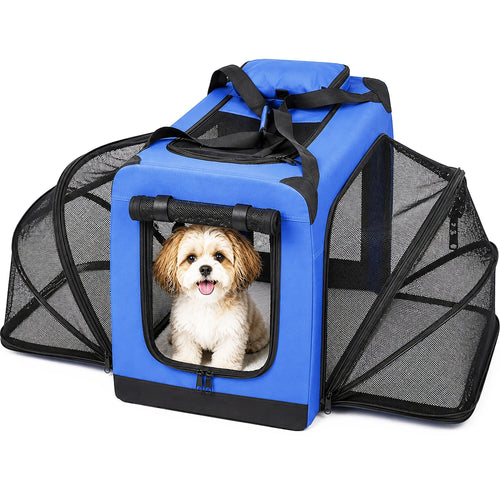 Pet Life ®  'Hounda Accordion' Metal Framed Soft-Folding Collapsible Dual-Sided Expandable Pet Dog Crate