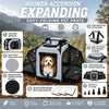 Pet Life ®  'Hounda Accordion' Metal Framed Soft-Folding Collapsible Dual-Sided Expandable Pet Dog Crate