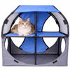 Pet Life ® 'Kitty-Play' Collapsible Travel Interactive Kitty Cat Tree Maze House Lounger Tunnel Lounge