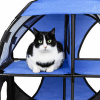 Pet Life ® 'Kitty-Play' Collapsible Travel Interactive Kitty Cat Tree Maze House Lounger Tunnel Lounge