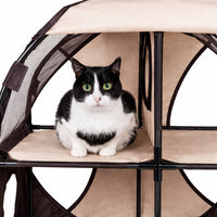 Pet Life ® 'Kitty-Play' Collapsible Travel Interactive Kitty Cat Tree Maze House Lounger Tunnel Lounge
