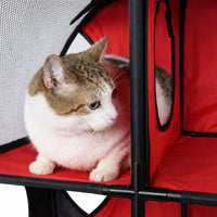 Pet Life ® 'Kitty-Play' Collapsible Travel Interactive Kitty Cat Tree Maze House Lounger Tunnel Lounge