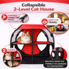 Pet Life ® 'Kitty-Play' Collapsible Travel Interactive Kitty Cat Tree Maze House Lounger Tunnel Lounge