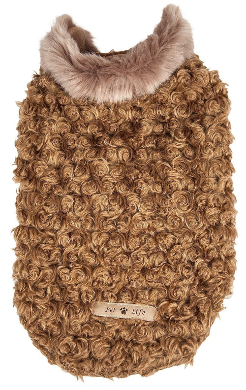 Pet Life ® Luxe 'Furpaw' Shaggy Elegant Fashion Designer Fur Dog Coat