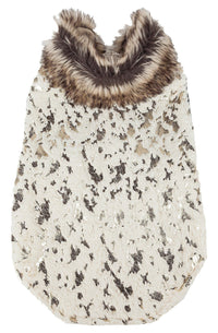 Pet Life ®  Luxe 'Gilded Rawffled' Gold-Plated Designer Fur Dog Coat