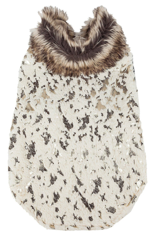 Pet Life ®  Luxe 'Gilded Rawffled' Gold-Plated Designer Fur Dog Coat