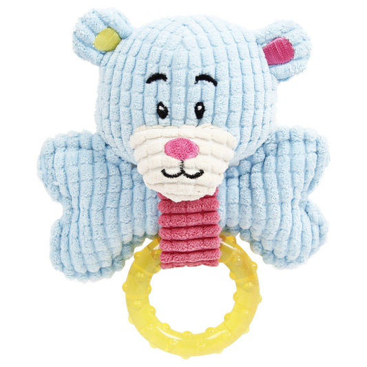 Pet Life ® 'Paci-Plush' Plush Squeaking and Rubber Teething Newborn Puppy Dog Toy