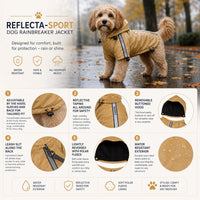 Pet Life ® 'Reflecta-Sport' Multi-Adjustable Reflective Weather-Proof Dog Raincoat w/ Removable Hood