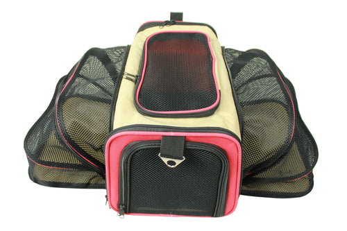 Pet Life ® 'Roomeo' Airline Approved Dual Expandable and Folding Collapsible Fashion Travel Pet Dog Carrier Crate