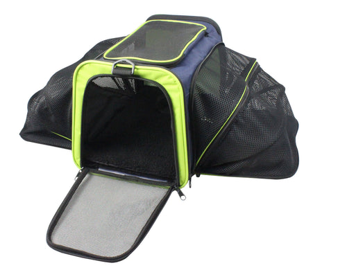 Pet Life ® 'Roomeo' Airline Approved Dual Expandable and Folding Collapsible Fashion Travel Pet Dog Carrier Crate