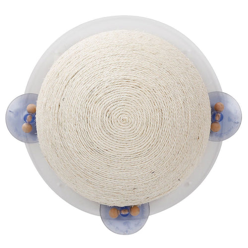Pet Life ® 'Stick N' Claw' Sisal Rope and Toy Suction Cup Circular Cat Scratcher