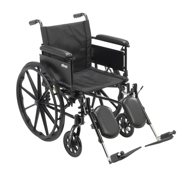 Cruiser X4 Lightweight Dual Axle Wheelchair with Adjustable Detachable Arms, Full Arms, Elevating Leg Rests, 18" Seat RIO Medical Supplies