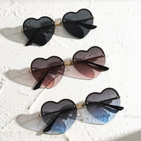 Heart-Shaped Half-Rim Metal Sunglasses HTO Apparel