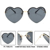 Heart-Shaped Half-Rim Metal Sunglasses HTO Apparel
