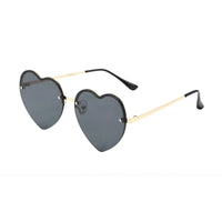 Heart-Shaped Half-Rim Metal Sunglasses HTO Apparel