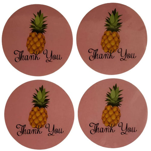 Thank You Stickers Pink Pineapple, 2.5-inch 300 Count per Pack