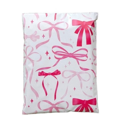 Pink Bow Poly Mailers Size 7.5x10.5 Shipping Bags