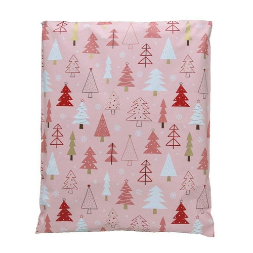 Pink Christmas Tree Poly Mailers Size 10x13 Shipping Bags