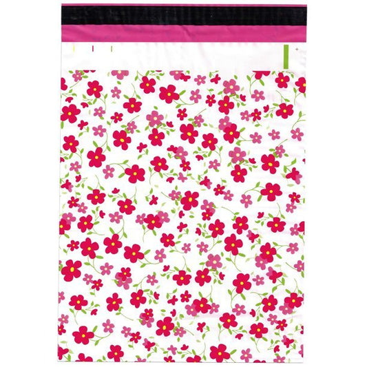 Pink Flowers Floral Poly Mailers Size 14.5x19 Colorful Shipping Bags