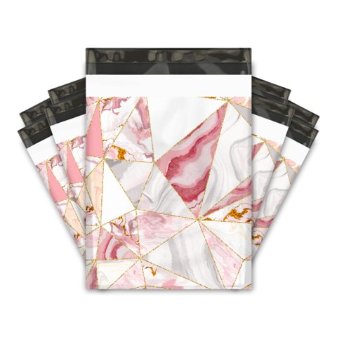 Pink Marble Design Poly Mailers Size 10x13 Colorful Shipping Bags