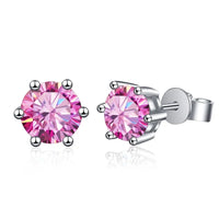 1-2 Carat D Color Moissanite Stud Earrings 925 Sterling Silver Wedding