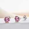 Pink Royal Blue Moissanite Stud Earrings S925 Sterling Silver 0.5 1 2 Ct Bride