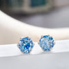 Pink Royal Blue Moissanite Stud Earrings S925 Sterling Silver 0.5 1 2 Ct Bride