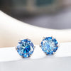Pink Royal Blue Moissanite Stud Earrings S925 Sterling Silver 0.5 1 2 Ct Bride