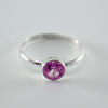 Pink Sapphire Sterling Silver Ring For Women Gift Box