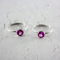 Pink Sapphire Sterling Silver Ring For Women Gift Box