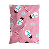 Pink Snowman Christmas Poly Mailers Size 10x13 Shipping Bags