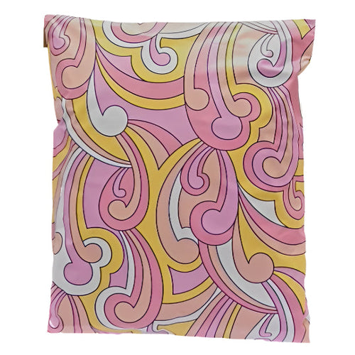 Pink Swirl Poly Mailers Size 10x13 Colorful Shipping Bags
