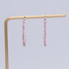Pink Tourmaline Sterling Silver Hoop Earrings Petite