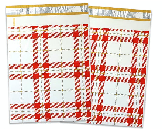 Plaid Poly Mailers Size 10x13 Colorful Shipping Bags
