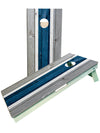 Blue and Grey Striped Cornhole Boards