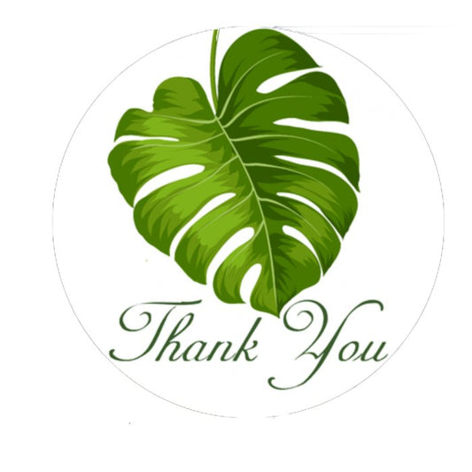 Plant Leaf Thank You Stickers 2.5 inch 300 Count Per Pack Shipping Supplies