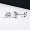 1ct-4ct D Color VVS1 3EX Round Moissanite Stud Earrings Platinum Plated 925