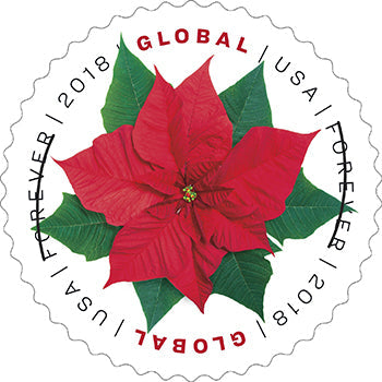 2018 Global Poinsettia International Forever Stamps – 20 or 100