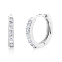 Cubic Zirconia Gold Plated Huggie Earrings