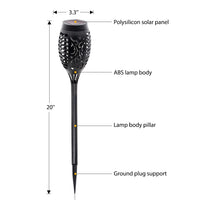 12 Pack: 12 LED Tiki Torch Solar Flickering Lights