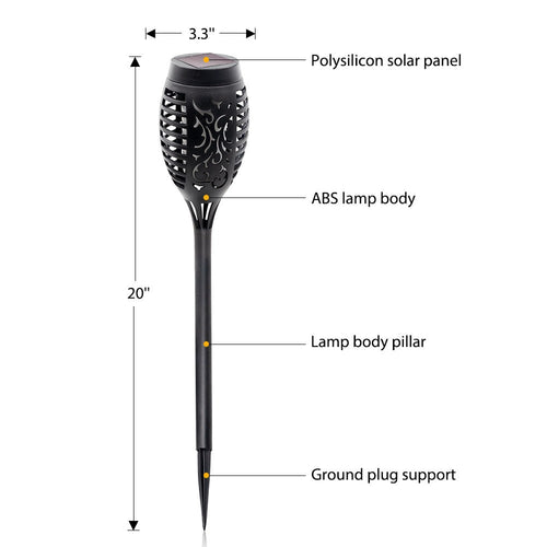 12 Pack: 12 LED Tiki Torch Solar Flickering Lights