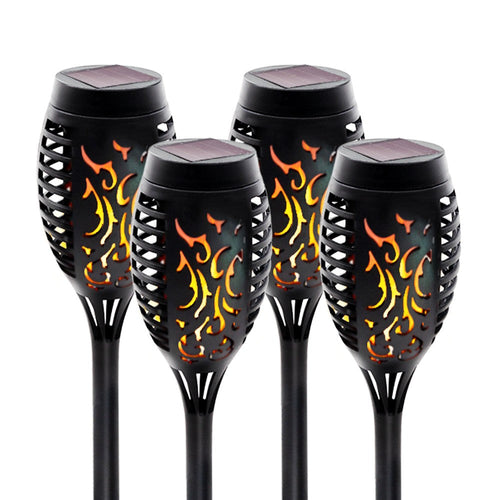 12 Pack: 12 LED Tiki Torch Solar Flickering Lights