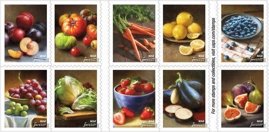 Fruits & Vegetables Forever Postage Stamps – 20 or 100